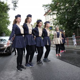 Dechový orchestr mladých a mažoretky ZUŠ - pochod městem k 80.výročí Gymnázia Humpolec, 16. 9. 2017