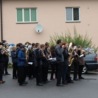 Dechový orchestr mladých a mažoretky ZUŠ - pochod městem k 80.výročí Gymnázia Humpolec, 16. 9. 2017