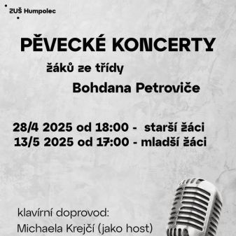 Pěvecké koncerty žáků Bohdana Petroviče
