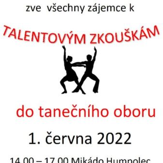 Talentové zkoušky pro zájemce o studium - taneční obor