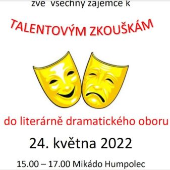 Talentové zkoušky pro zájemce o studium - literárně dramatický obor
